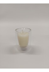 kaars in dubbelwandig glas 7 cm hoog