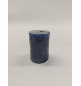 Korte, dikke  kaars in Marine - 8 cm hoog