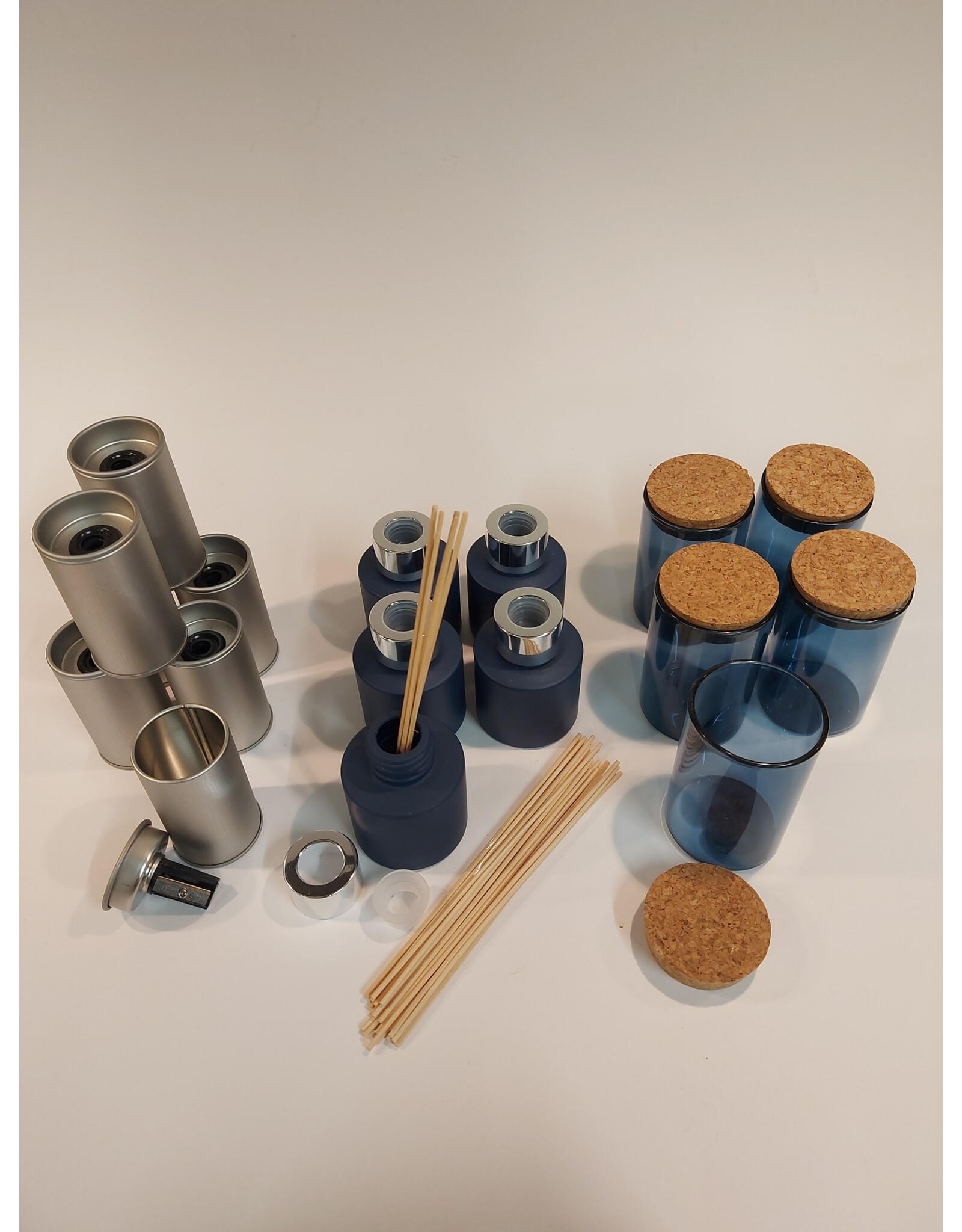 Setje zilver - marine 17 stuks