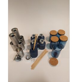 Setje zilver - marine 17 stuks