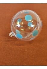 MILA Plexi bol transparant met blauwe bolletjes
