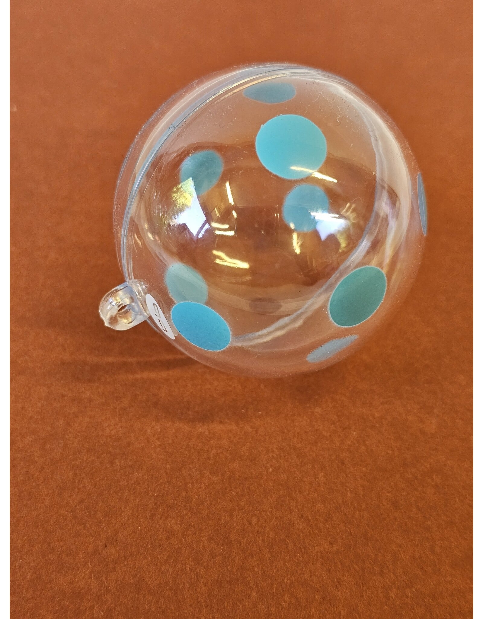 MILA Plexi bol transparant met blauwe bolletjes