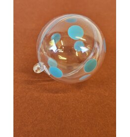 MILA Plexi bol transparant met blauwe bolletjes