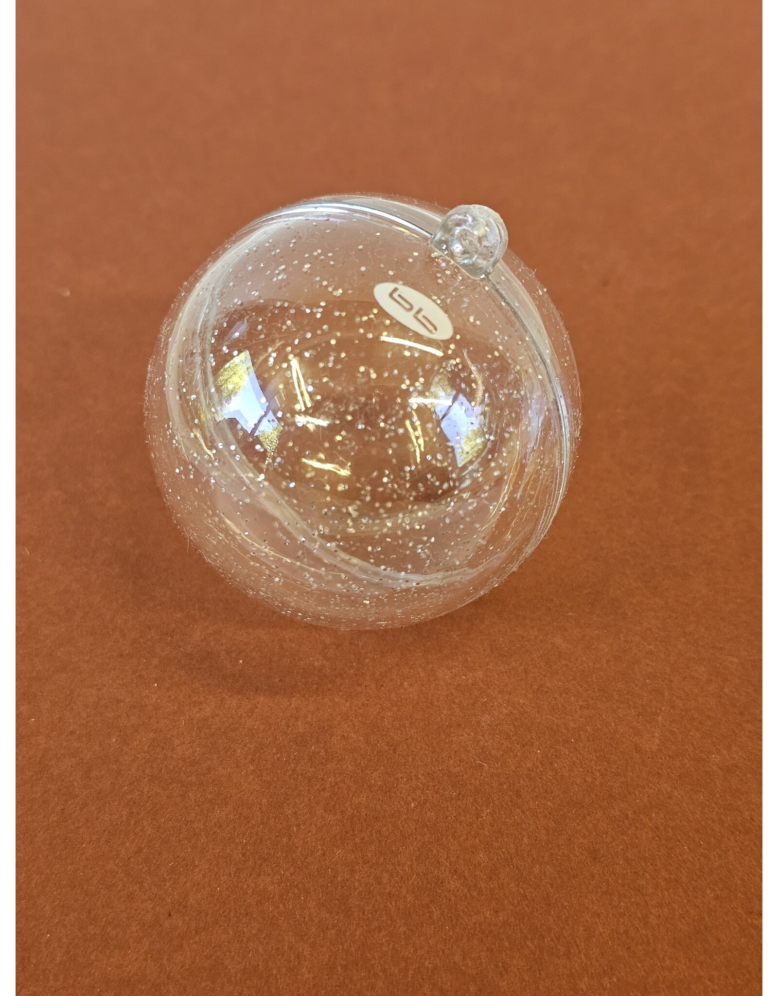 MILA Plexi bol transparant met zilveren spikkels