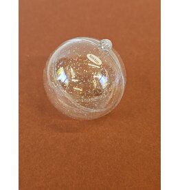 MILA Plexi bol transparant met zilveren spikkels