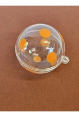 MILA Plexi bol transparant met oranje bolletjes