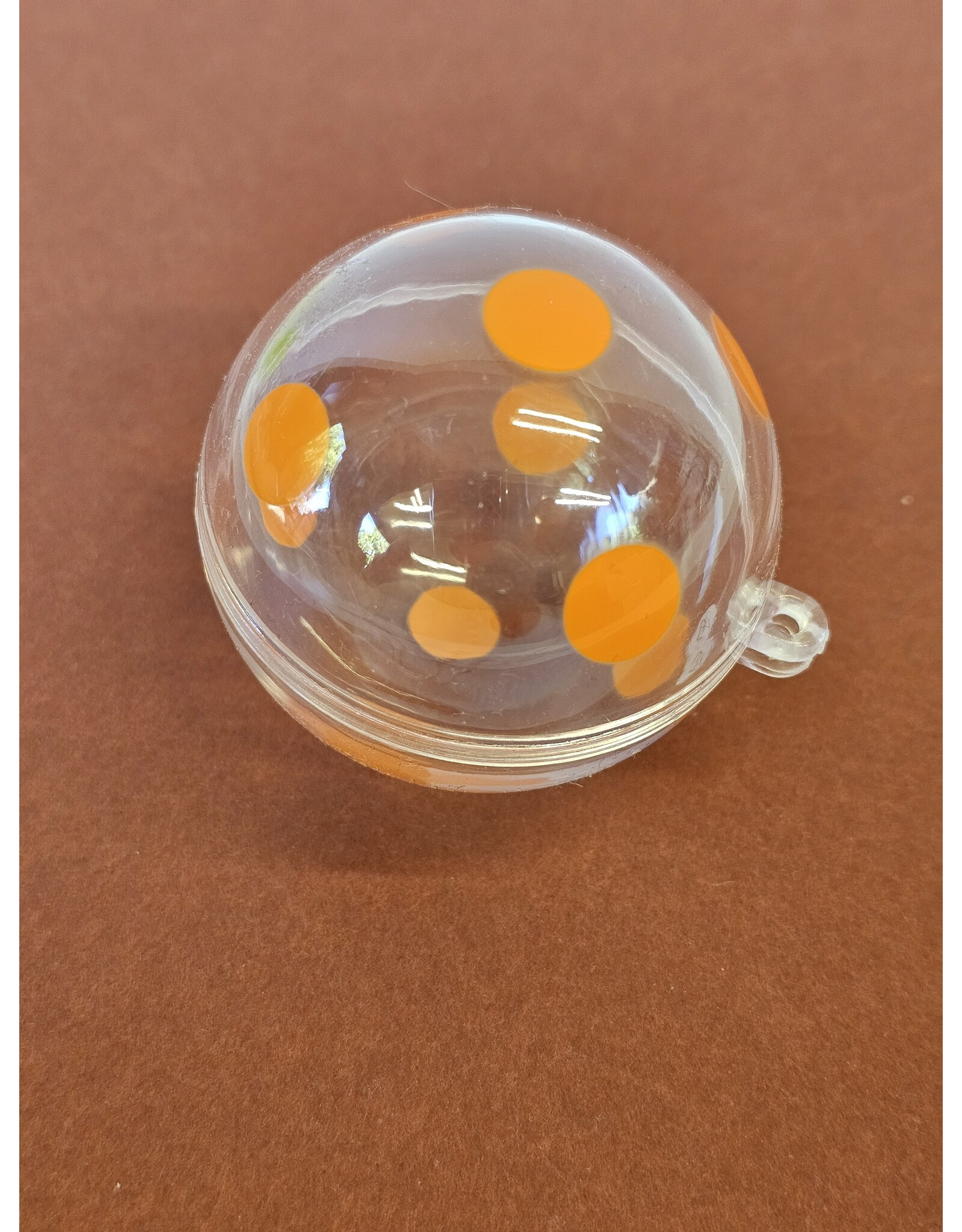 MILA Plexi bol transparant met oranje bolletjes