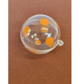 MILA Plexi bol transparant met oranje bolletjes