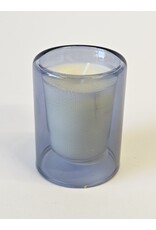 MILA Dubbelwandig kaarsje glas - blauw