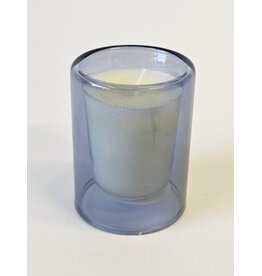 MILA Dubbelwandig kaarsje glas - blauw