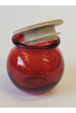 MILA Glazen potje rood met houten deksel