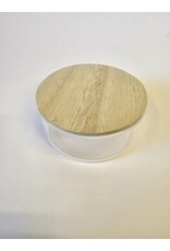 MILA Potje glas met houten deksel