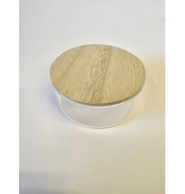 MILA Potje glas met houten deksel