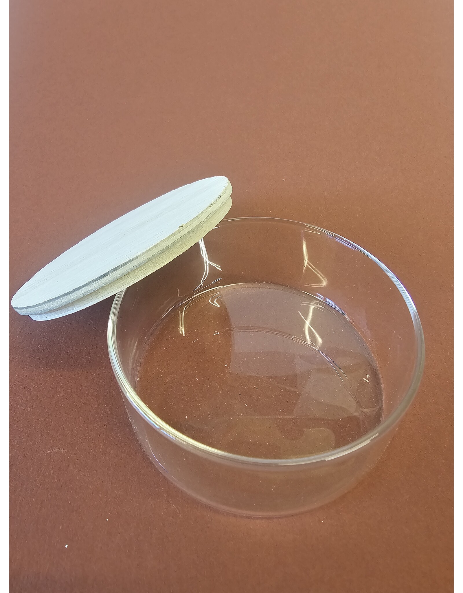MILA Potje glas met houten deksel