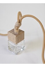 MILA Autoparfumflesje - glas | hout | koordje