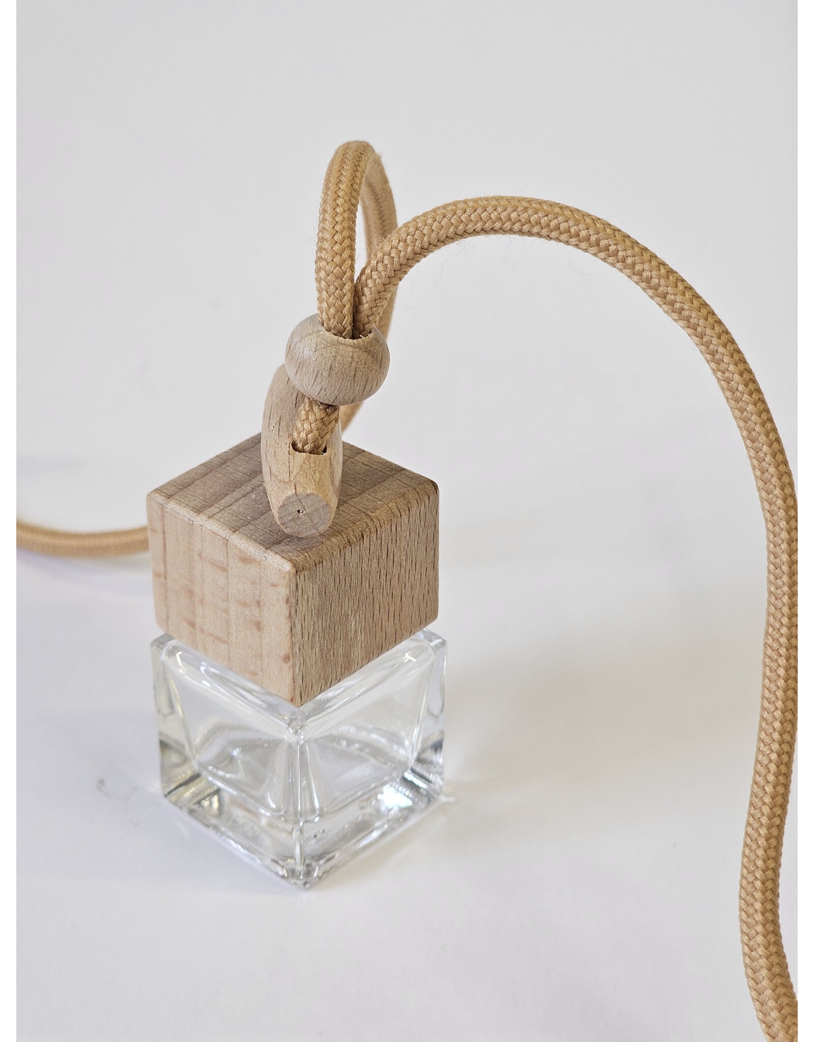 MILA Autoparfumflesje - glas | hout | koordje
