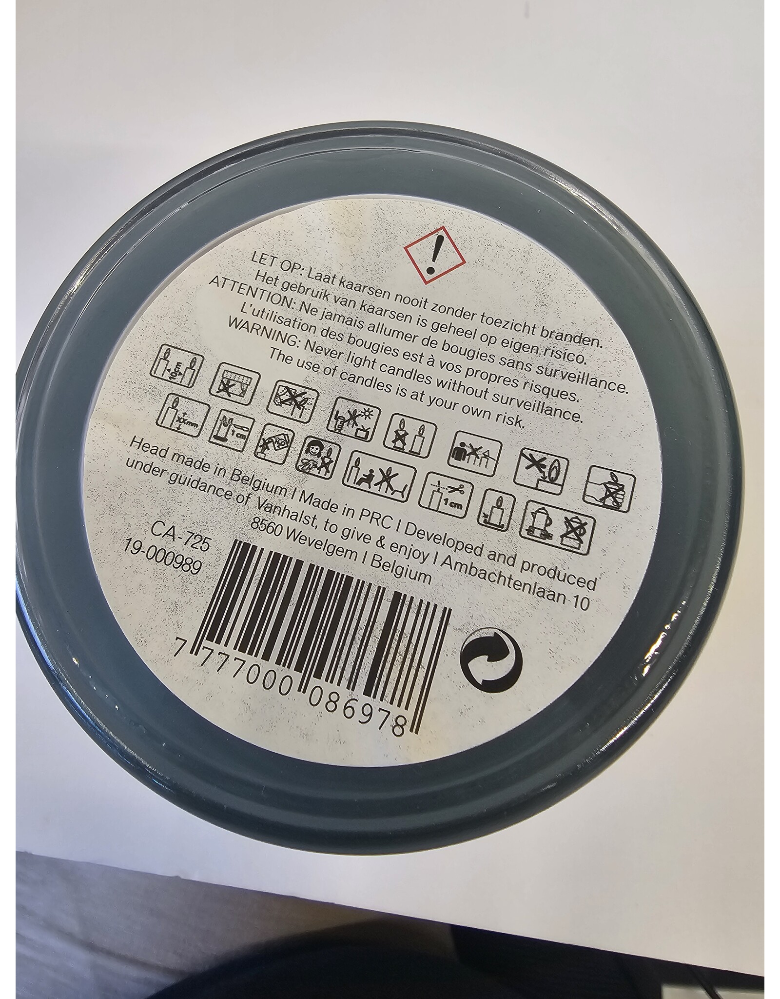 MILA Maxi kaars in glas - grijs