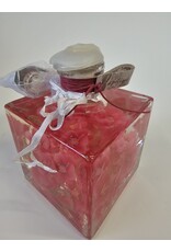 MILA Grote olielamp - fuchsia bloemen
