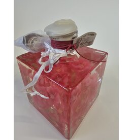 MILA Grote olielamp - fuchsia bloemen