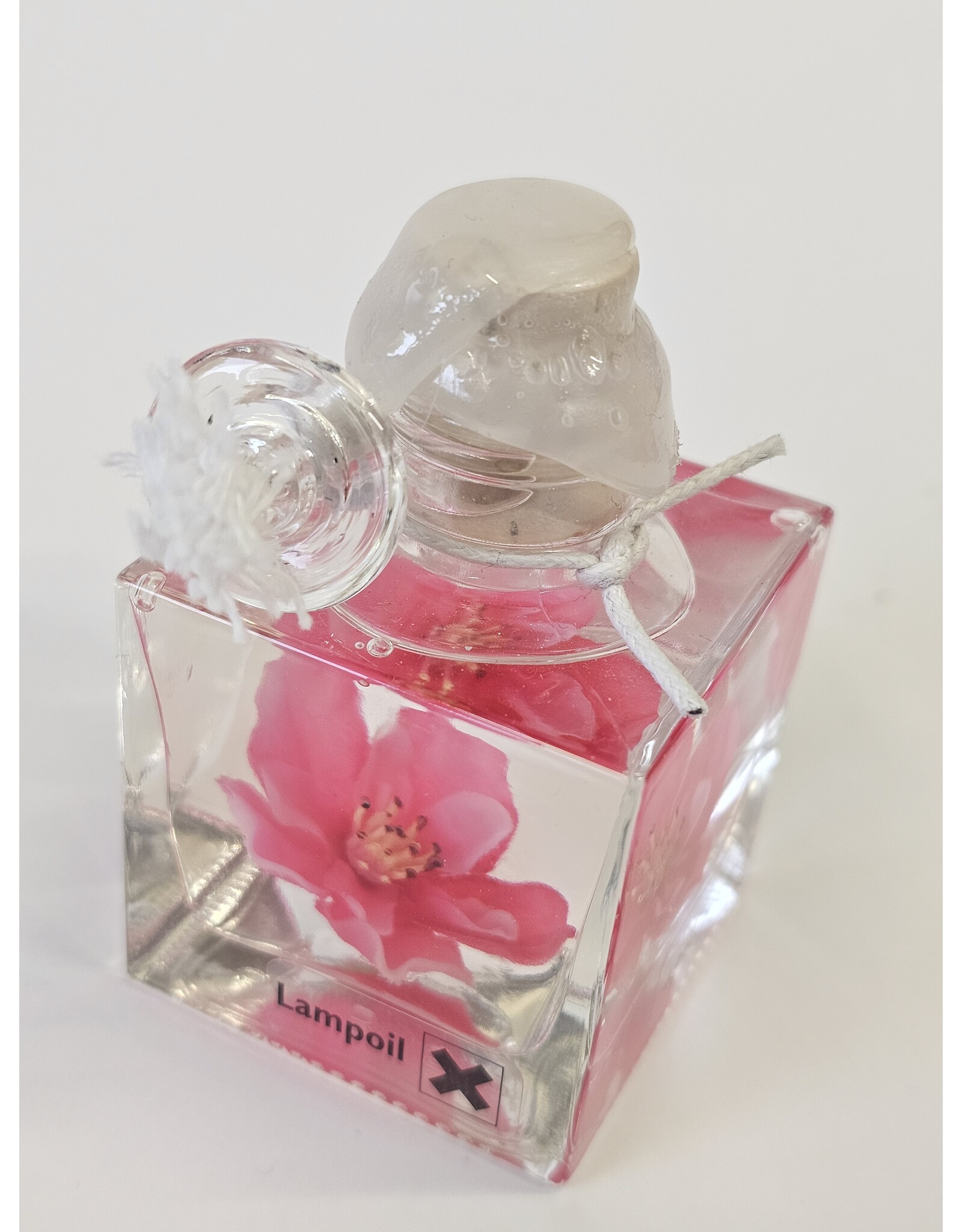 MILA Olielamp klein - fuchsia bloemen