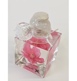 MILA Olielamp klein - fuchsia bloemen