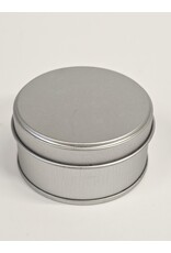 MILA Rond metalen blikje zilver