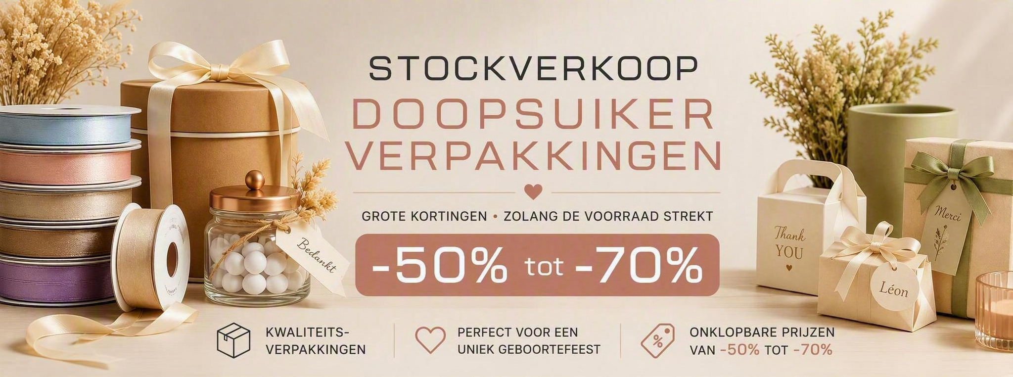 Stockverkoop doopsuikerverpakkingen