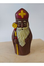 Sint met brilletje of vrolijke piet - 145 gr - 18 cm - Callebaut chocolade