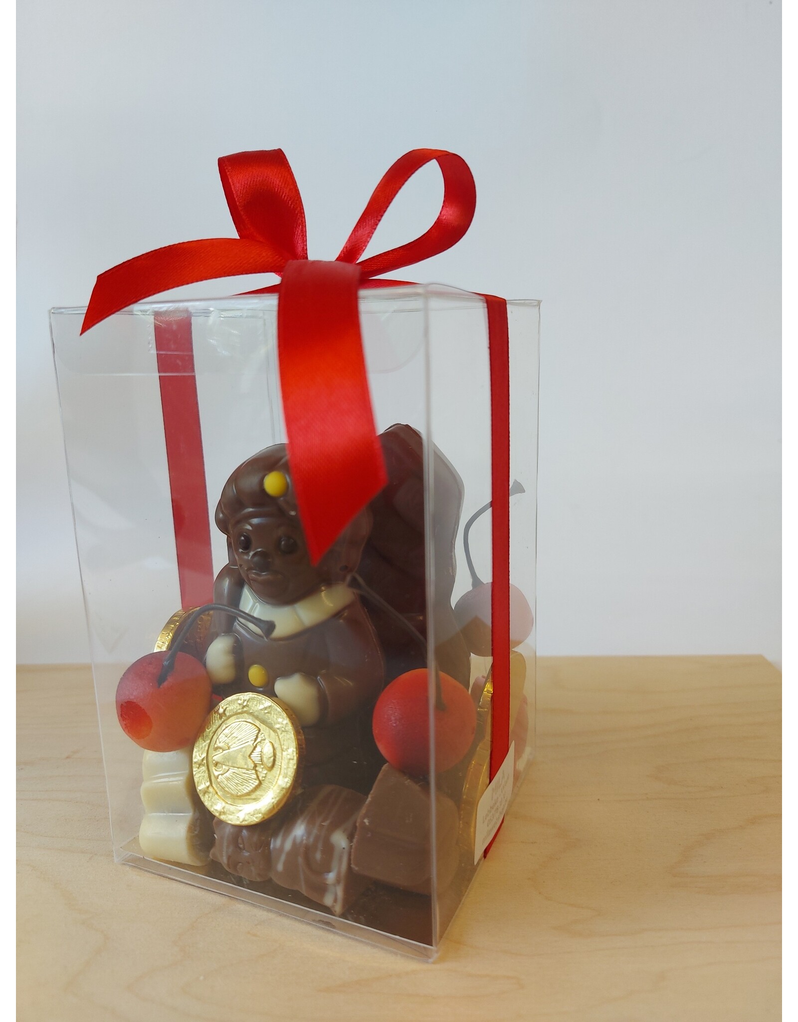 Sintgeschenk - mica box met sint en piet décoré  , marsepein, ..