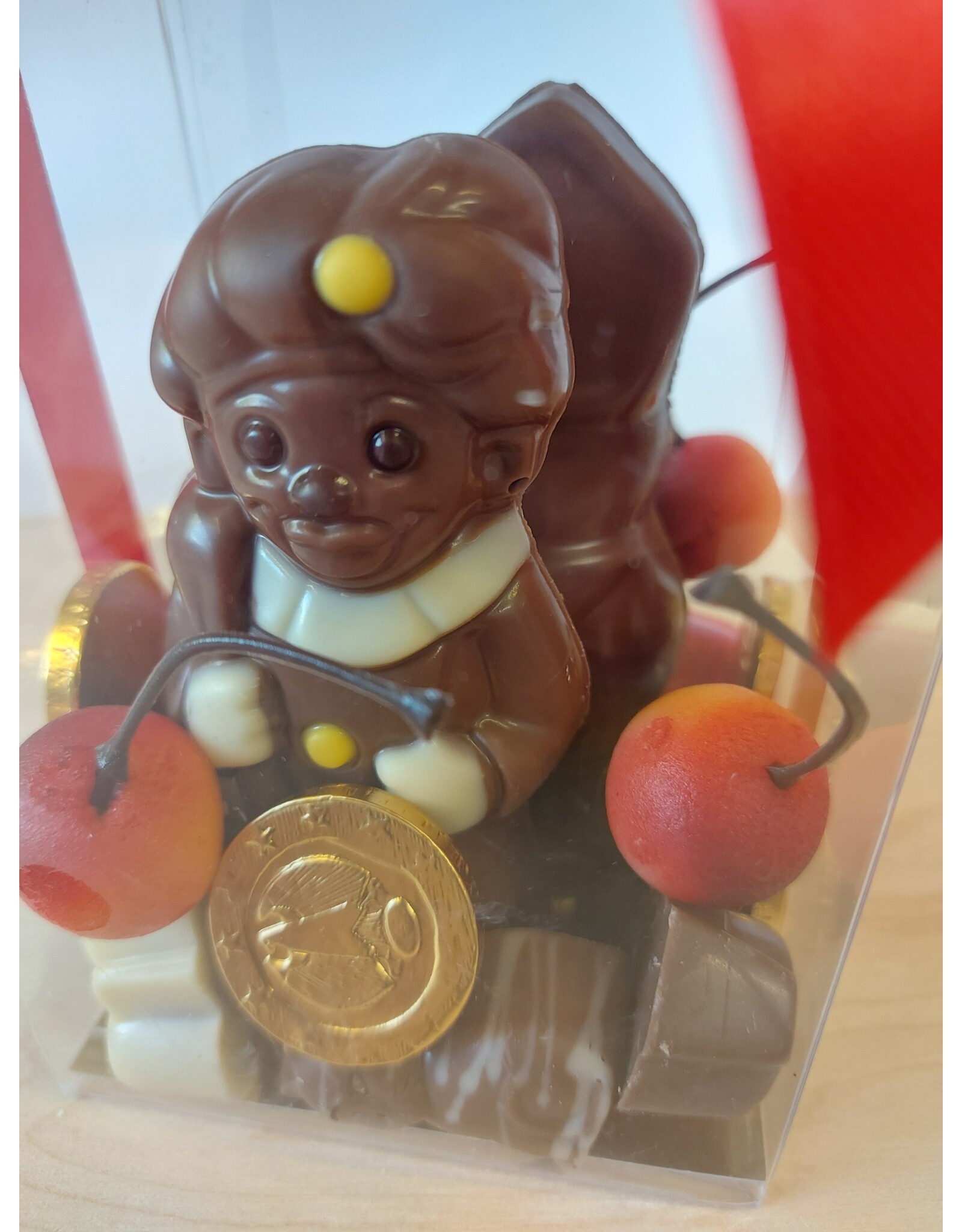 Sintgeschenk - mica box met sint en piet décoré  , marsepein, ..