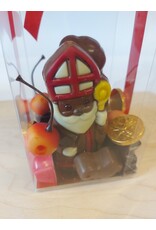 Sintgeschenk - mica box met sint en piet décoré  , marsepein, ..