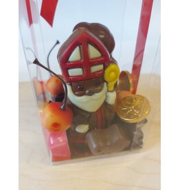 Sintgeschenk - mica box met sint en piet décoré  , marsepein, ..
