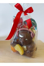 sint geschenk -  beer met koptelefoon, guimauve, speculoos, ...