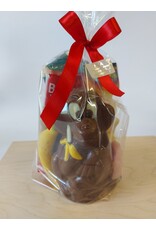 Sintgeschenk - chocolade aap met banaan en snoepgoed