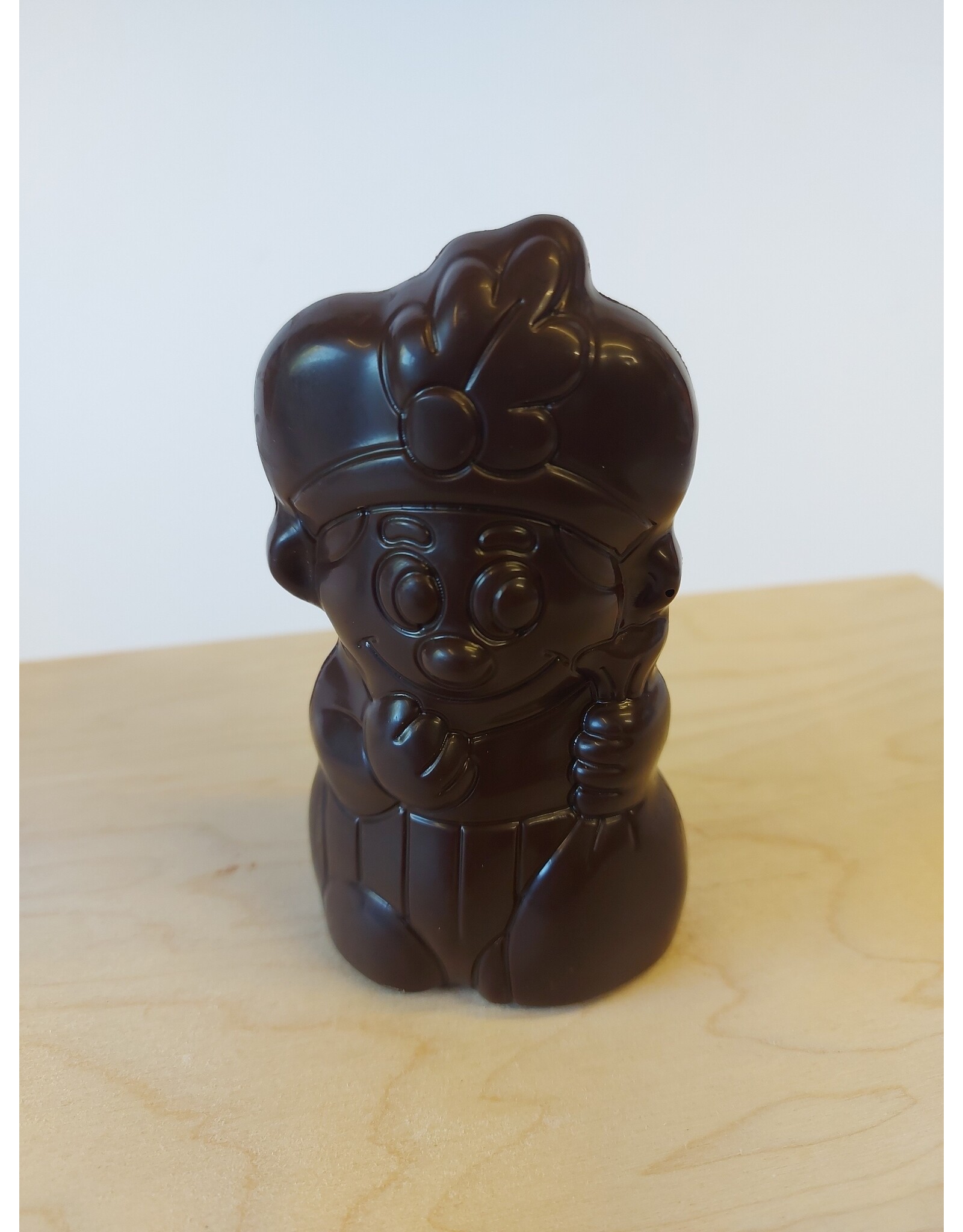 Lachende sint of sint - 80 gr  - Callebaut chocolade  - 11.5 cm