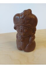 Lachende sint of sint - 80 gr  - Callebaut chocolade  - 11.5 cm