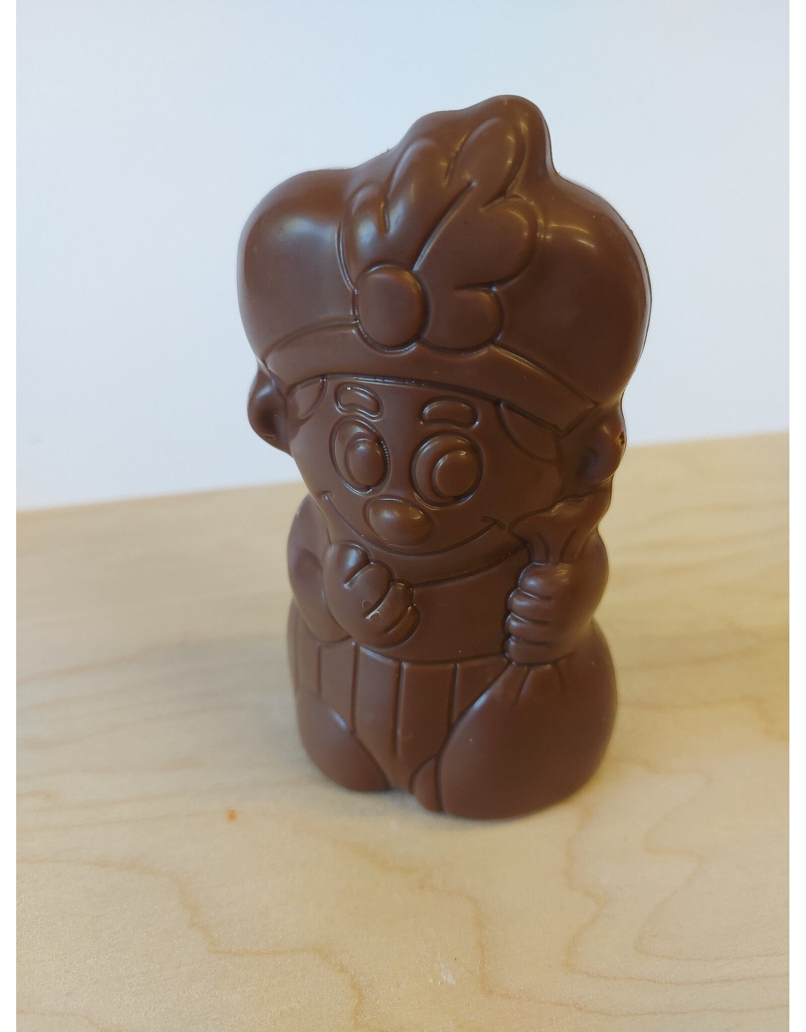 Lachende sint of sint - 80 gr  - Callebaut chocolade  - 11.5 cm