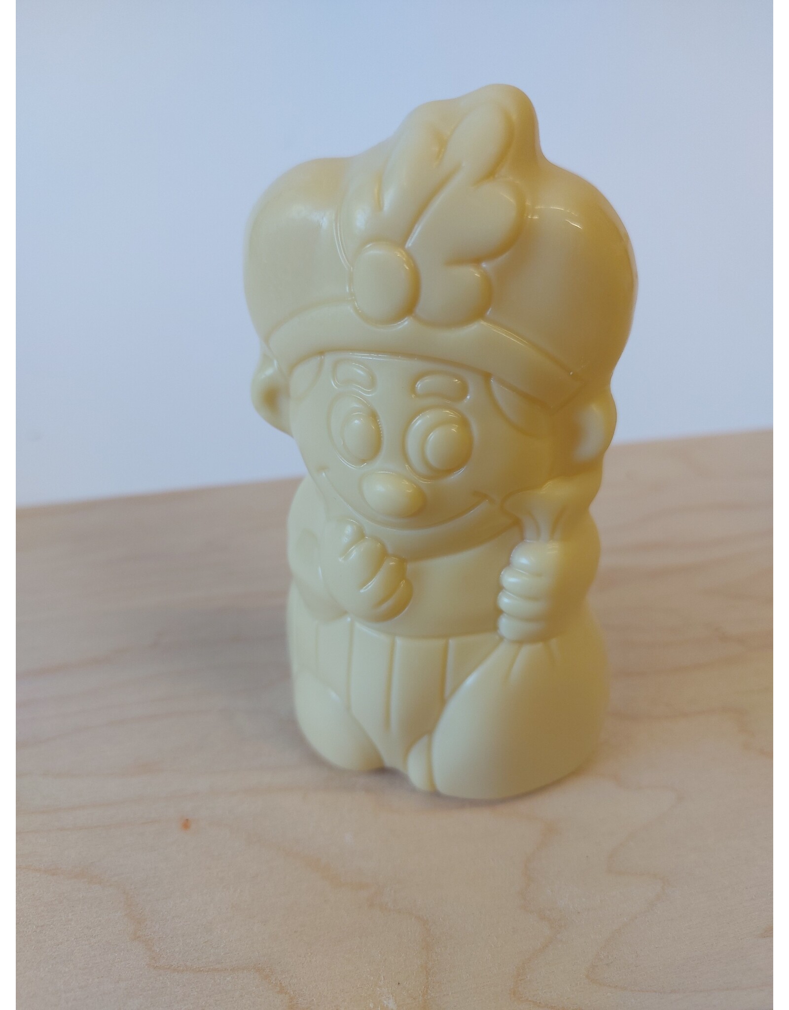 Lachende sint of sint - 80 gr  - Callebaut chocolade  - 11.5 cm