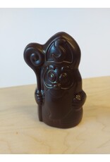 Lachende sint of sint - 80 gr  - Callebaut chocolade  - 11.5 cm