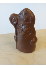 Lachende sint of sint - 80 gr  - Callebaut chocolade  - 11.5 cm