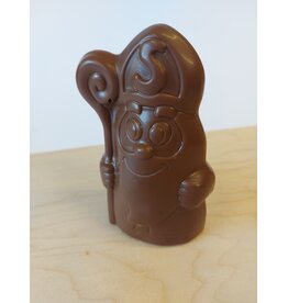 Lachende sint of sint - 80 gr  - Callebaut chocolade  - 11.5 cm