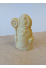 Lachende sint of sint - 80 gr  - Callebaut chocolade  - 11.5 cm