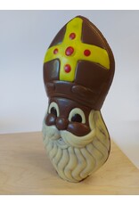 Hoofd Sint  23.5 cm melk chocolade ingekleurd