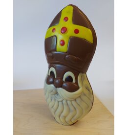 Hoofd Sint  23.5 cm melk chocolade ingekleurd
