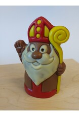 Vrolijke sint deco rood ingekleurde chocolade - 15 cm