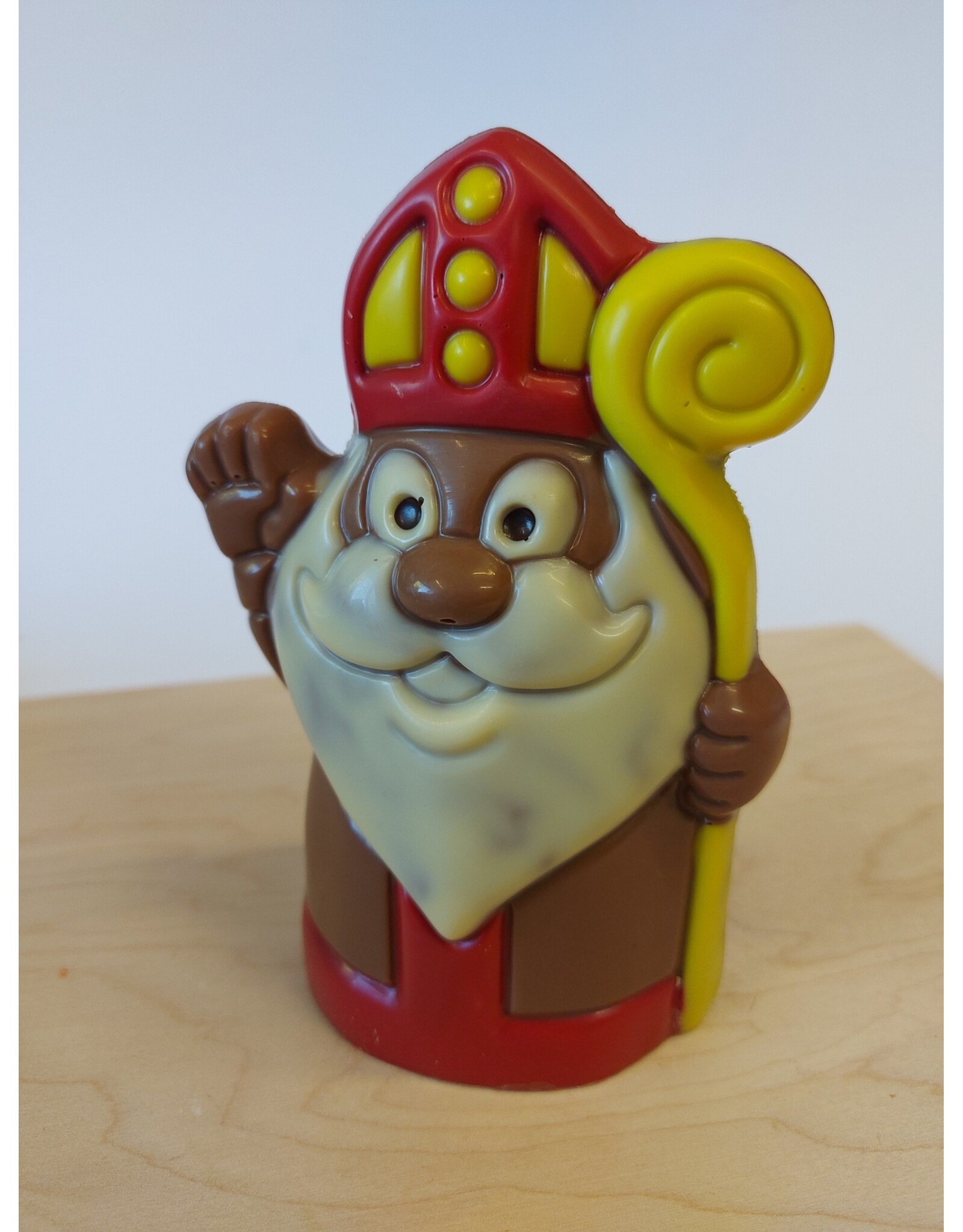 Vrolijke sint deco rood ingekleurde chocolade - 15 cm