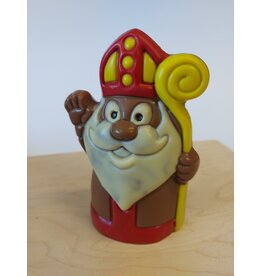 Vrolijke sint deco rood ingekleurde chocolade - 15 cm