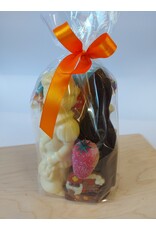 sint geschenk ; mica zakje met sint en piet 90 gr , olvrouwkes, marsepein ,...