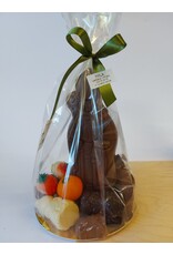 sint geschenk ; lachende sint 20 cm met zo veel lekkers