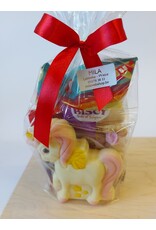 sint geschenk ; eenhoorn in chocolade, speculoos, guimauve, ..